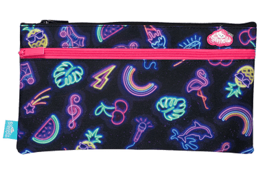 Twin Zip Pencil Case - Neon Party