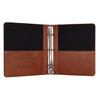 Premium Leather 3-Ring Junior Zippered Binder, Open
