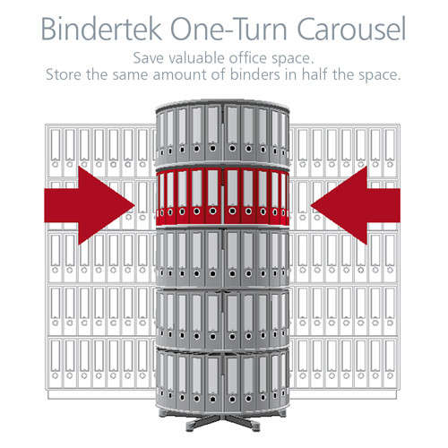 Moll One Turn Binder & File Carousel, 4-Tier Shelving - Bindertek