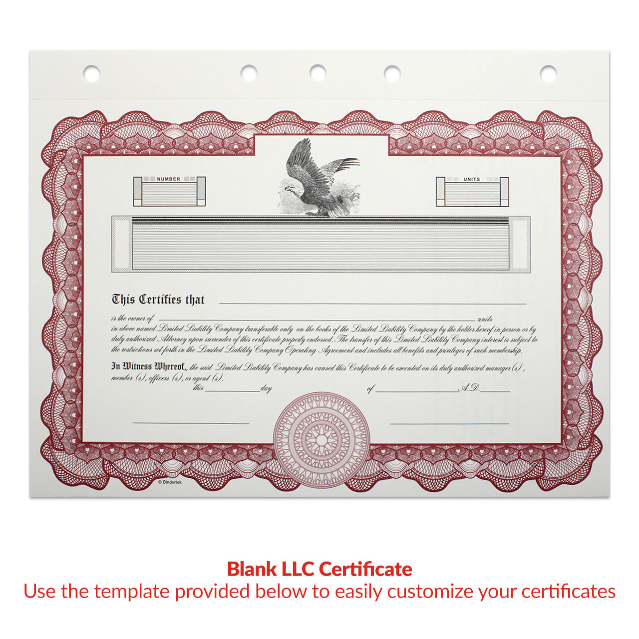 Customizable LLC Certificates - Bindertek