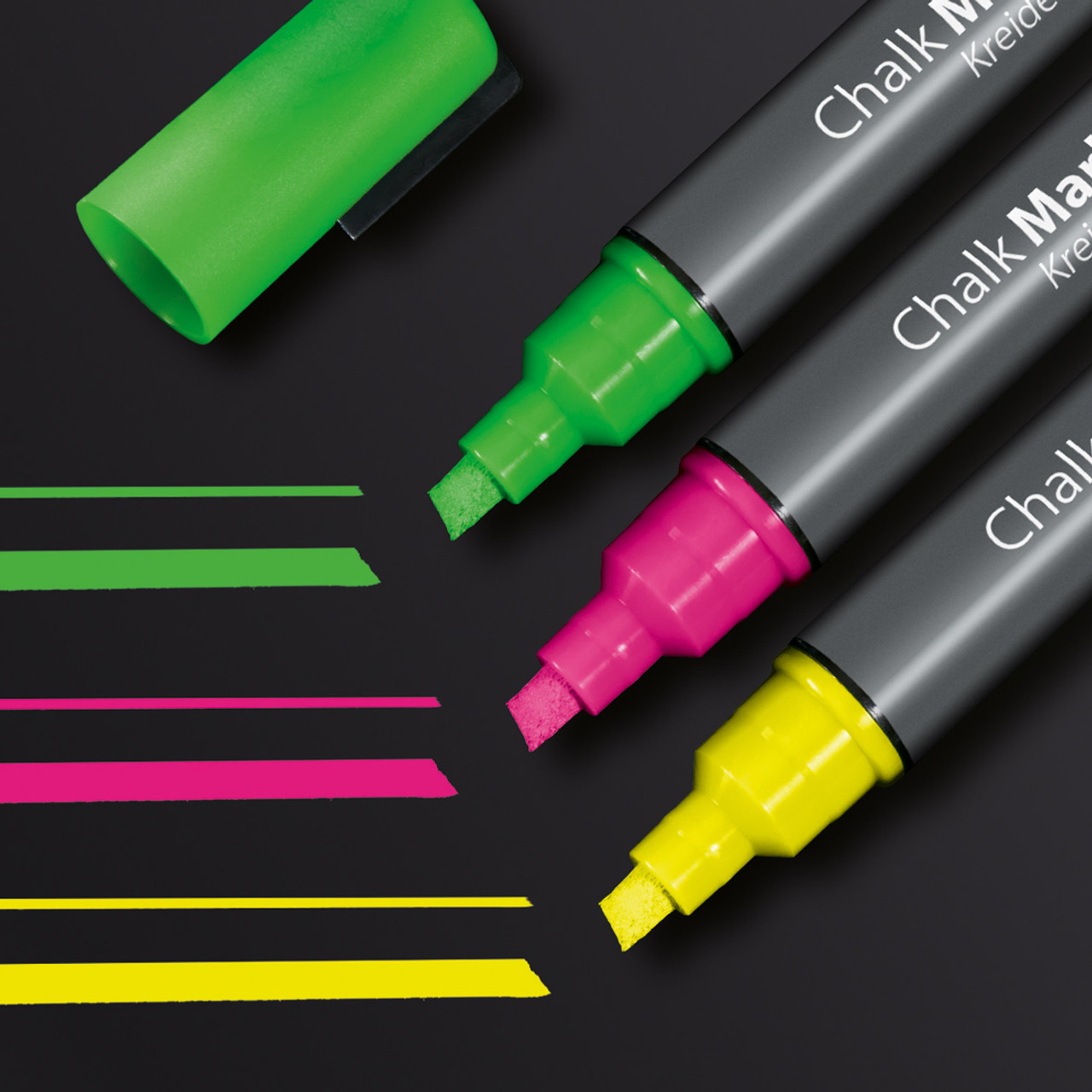 Sigel Multi-Colored Chalk Markers for Magnetic Glass Boards, 3-Pack -  Bindertek