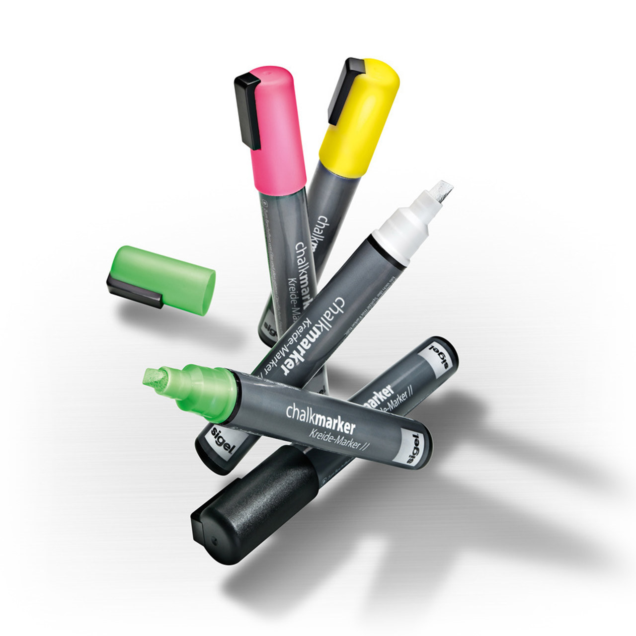 Sigel Multi-Colored Chalk Markers for Magnetic Glass Boards, 3-Pack -  Bindertek