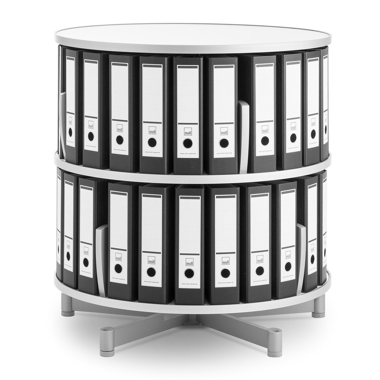 Moll Deluxe Binder & File Carousel, 2-Tier Shelving - Bindertek
