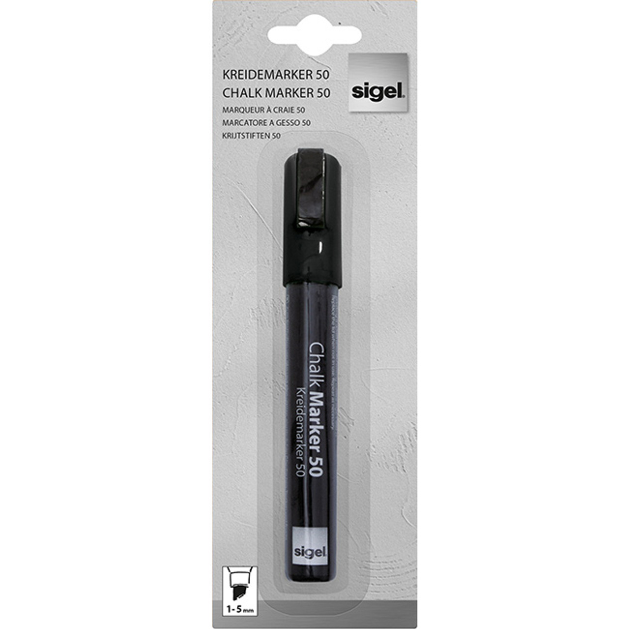 Sigel Chalk Marker for Magnetic Glass Boards Black