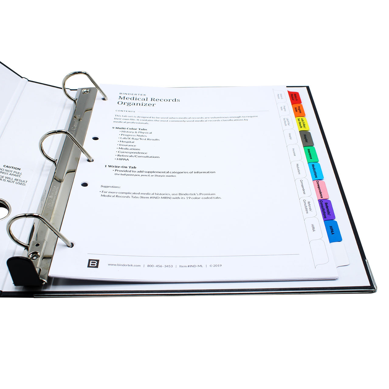 Medical Records Index Tab Dividers, 10Tab Set Bindertek