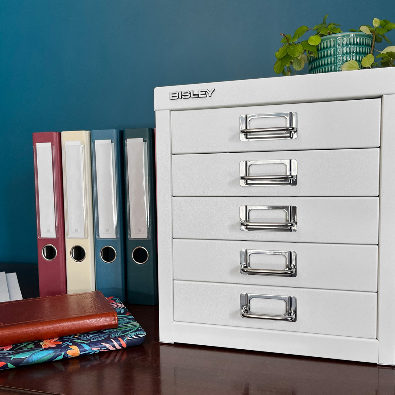 Bisley 5-Drawer Desktop MultiDrawer Steel Cabinet - Bindertek