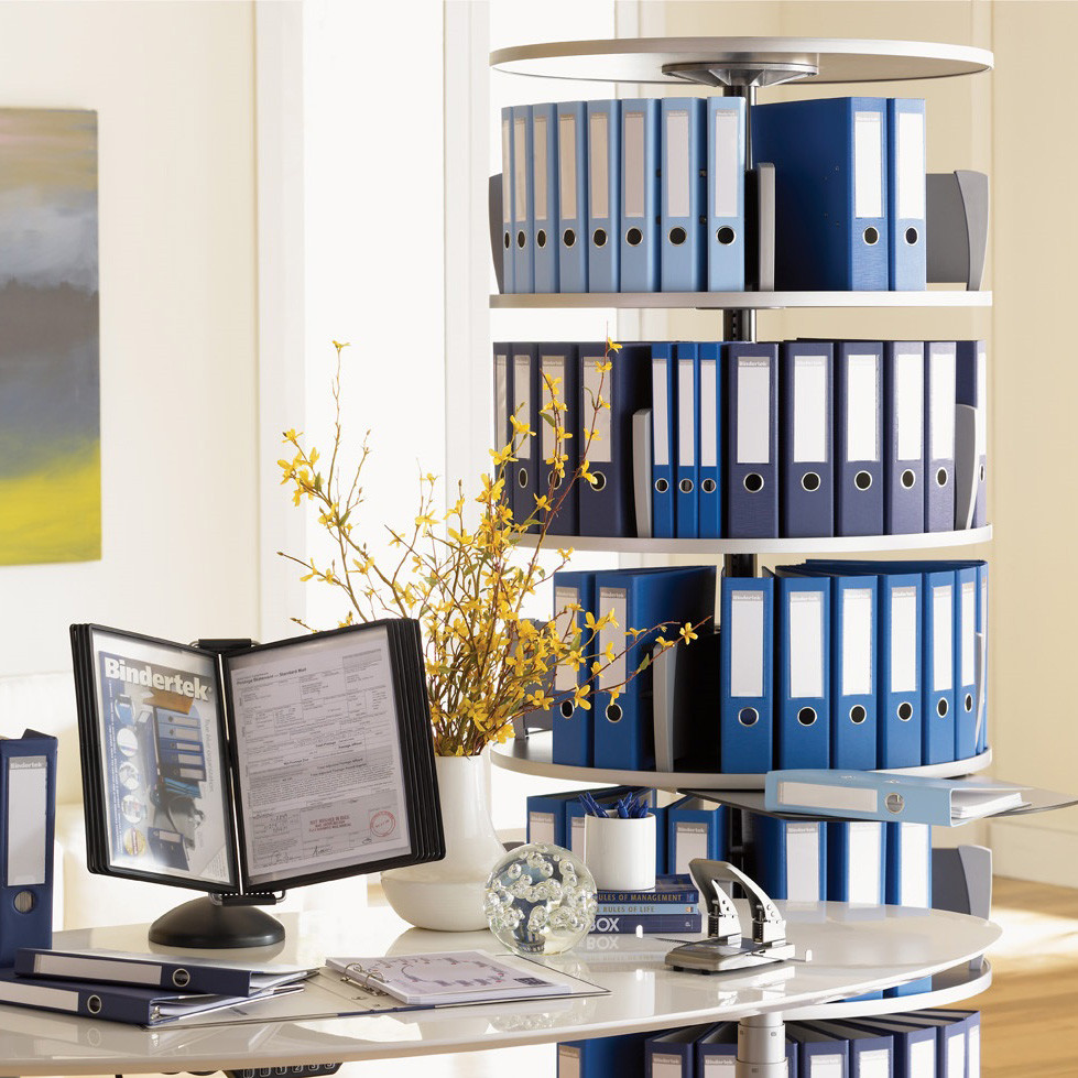 Moll Deluxe Binder & File Carousel, 3Tier Shelving Bindertek