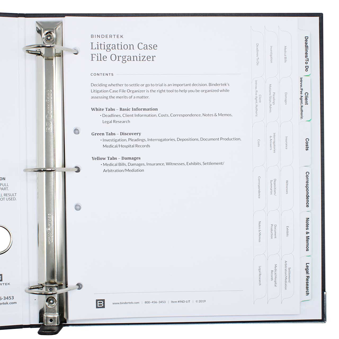 Litigation Index Tab Dividers Set - Bindertek