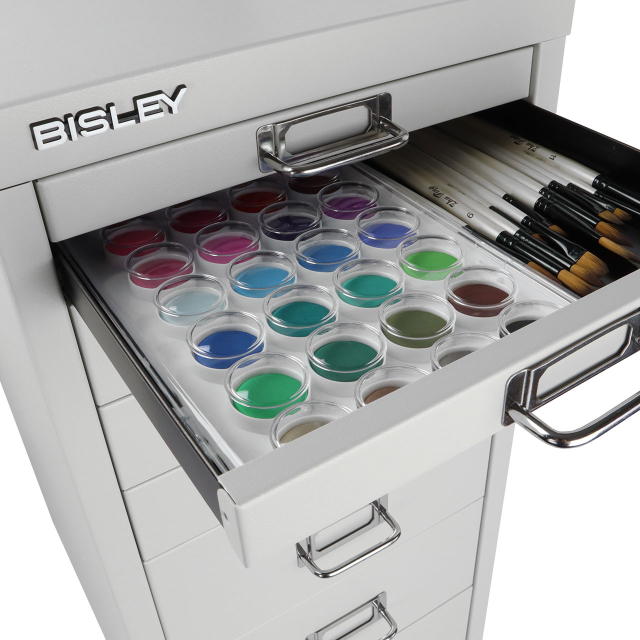 Bisley® 6 Drawer Steel Desktop Multidrawer Cabinet, White