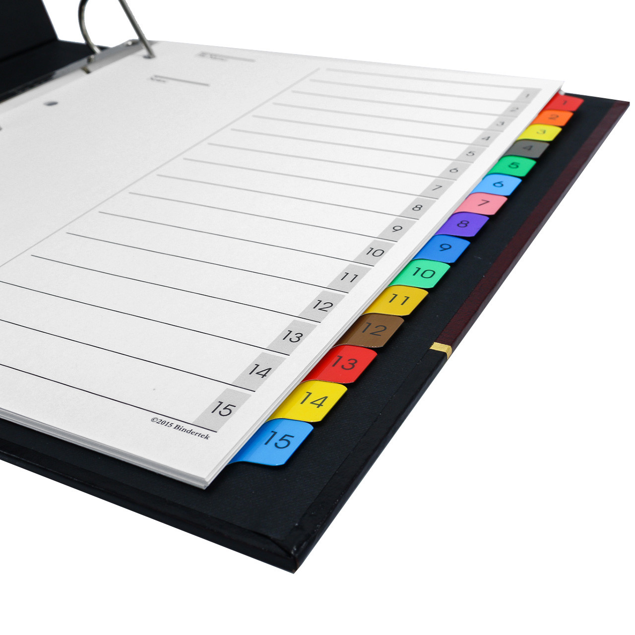 Multicolor Numeric Index Tab Dividers, 115 Tab Set Bindertek