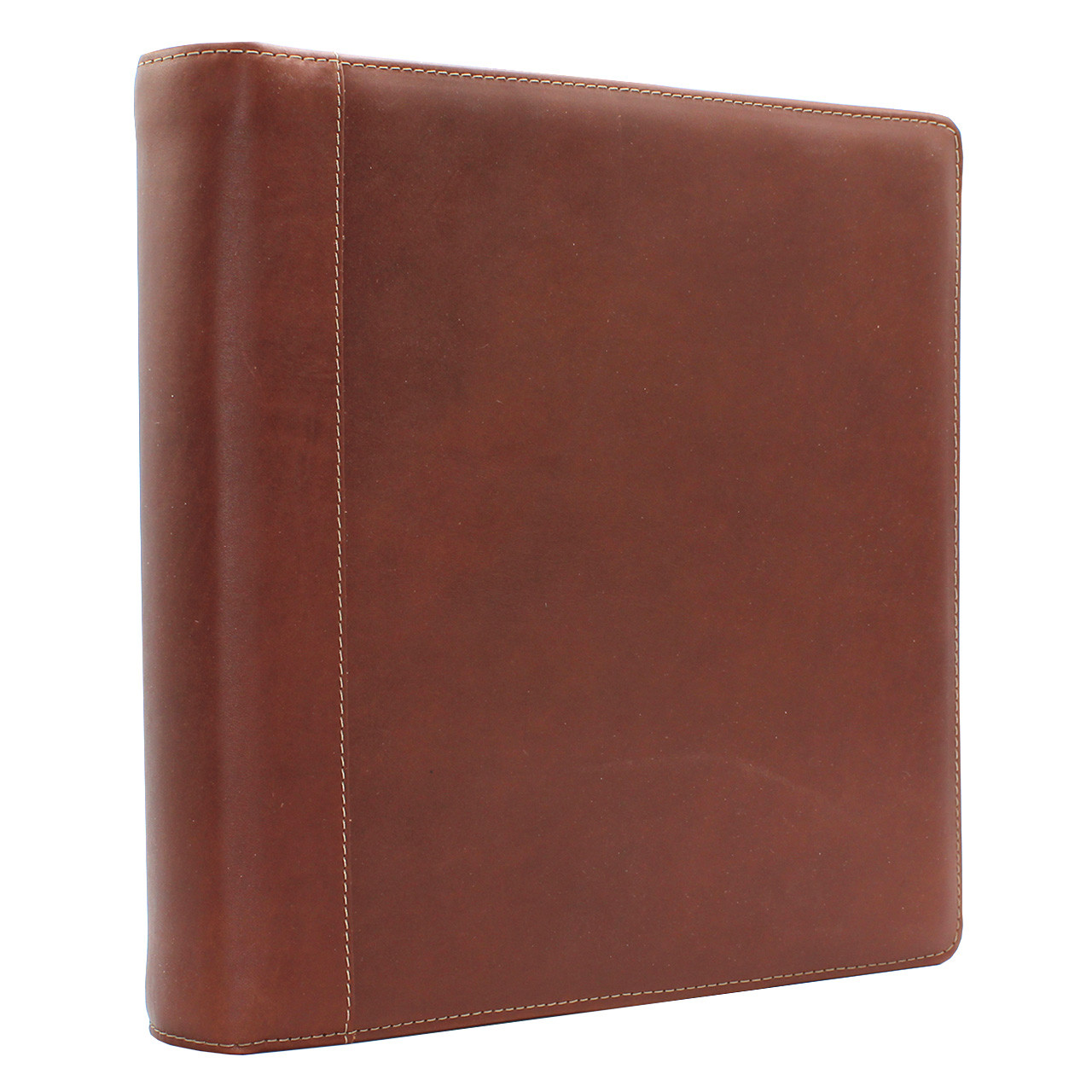 Premium Leather 3-Ring Binder Cognac 2.5