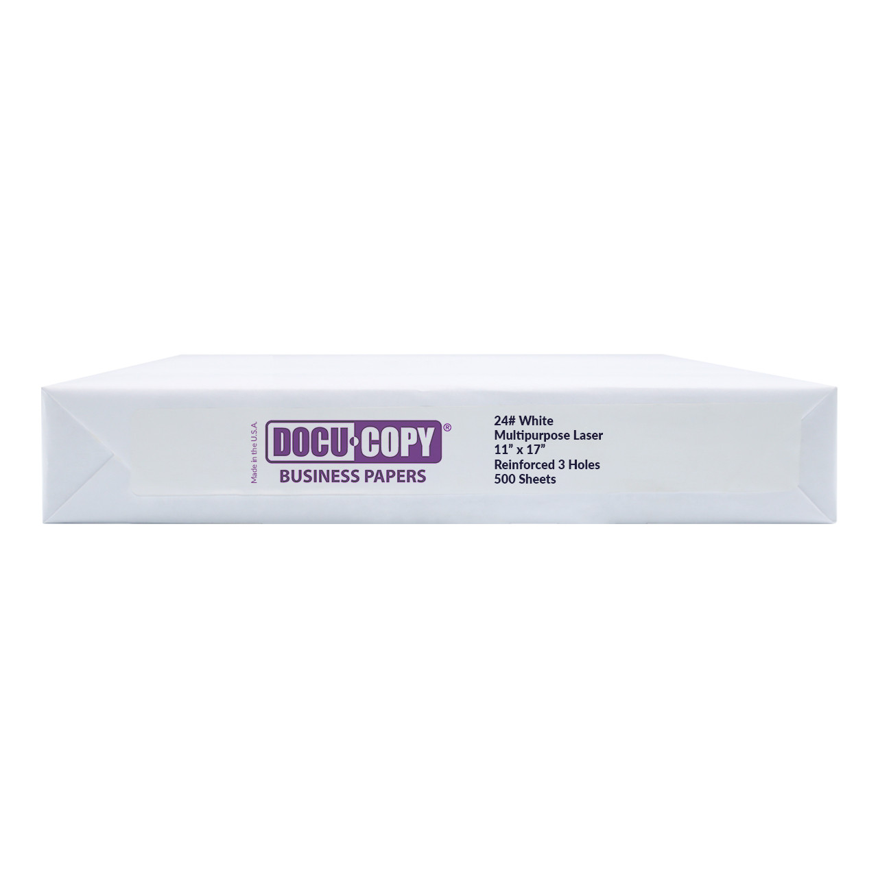DocuCopy 24 lb. 3-Hole Punched Paper, Ledger Size, 1 Ream, 500 Sheets -  Bindertek