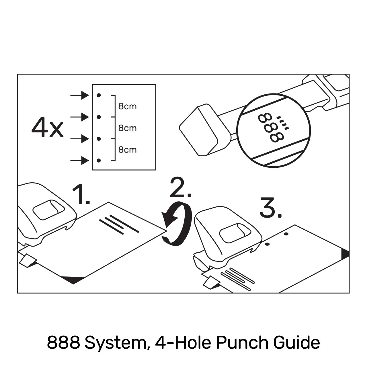 Basics 3 Hole Punch, 10 Sheet Capacity, Black, Silver