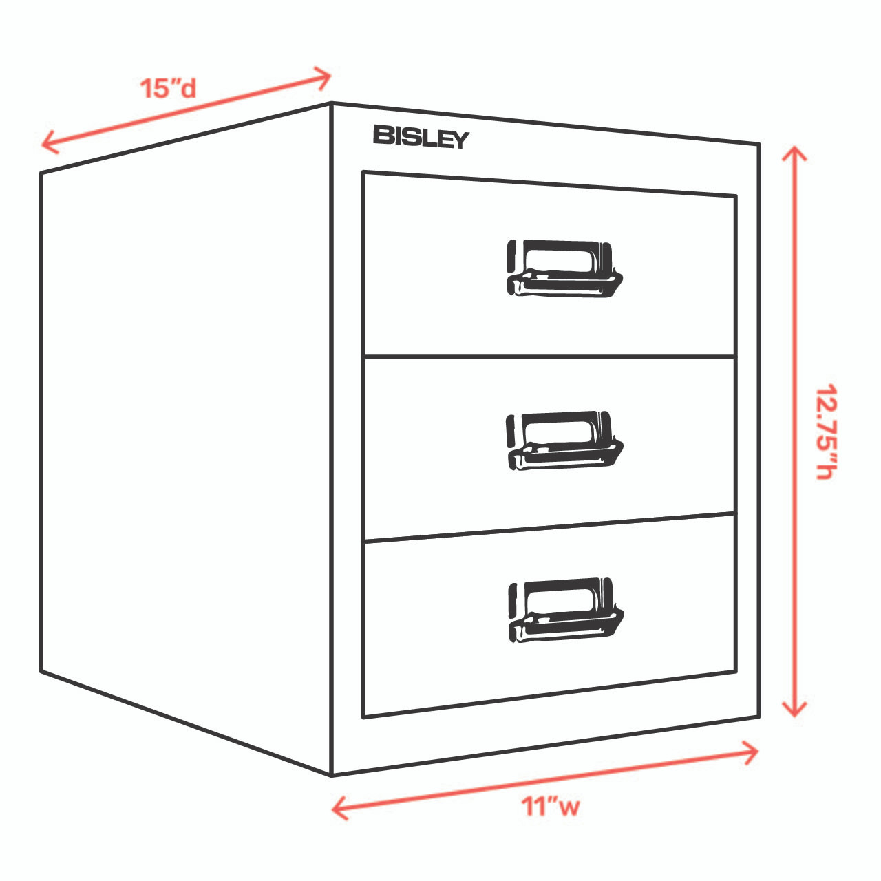 Bisley 10-Drawer Under-Desk MultiDrawer Steel Cabinet - Bindertek