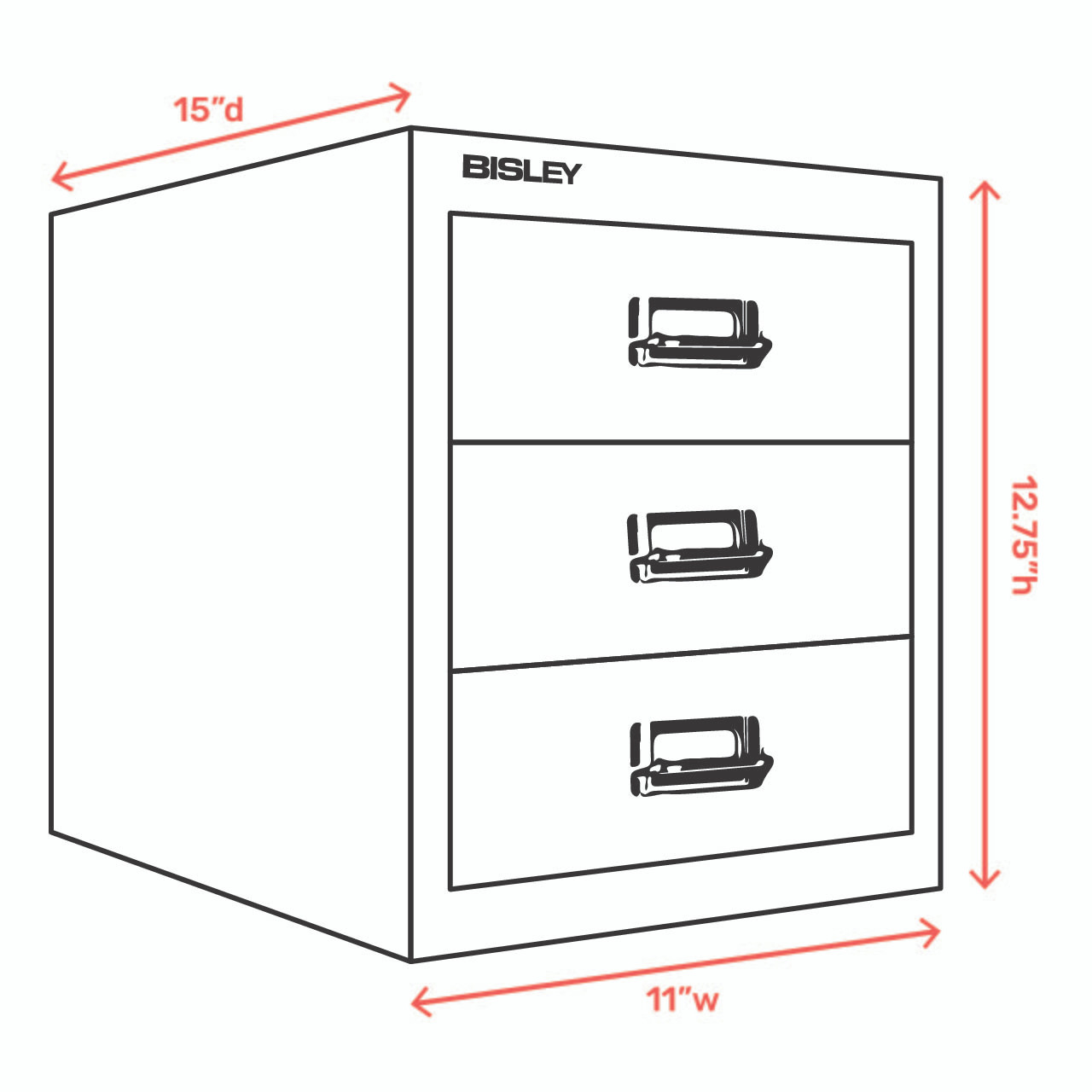 Bisley 3-Drawer Desktop MultiDrawer Steel Cabinet