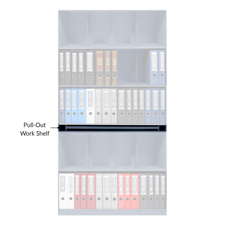Datum Vu-Stak Open Shelving Pull-Out Work Shelf, Product Highlighted