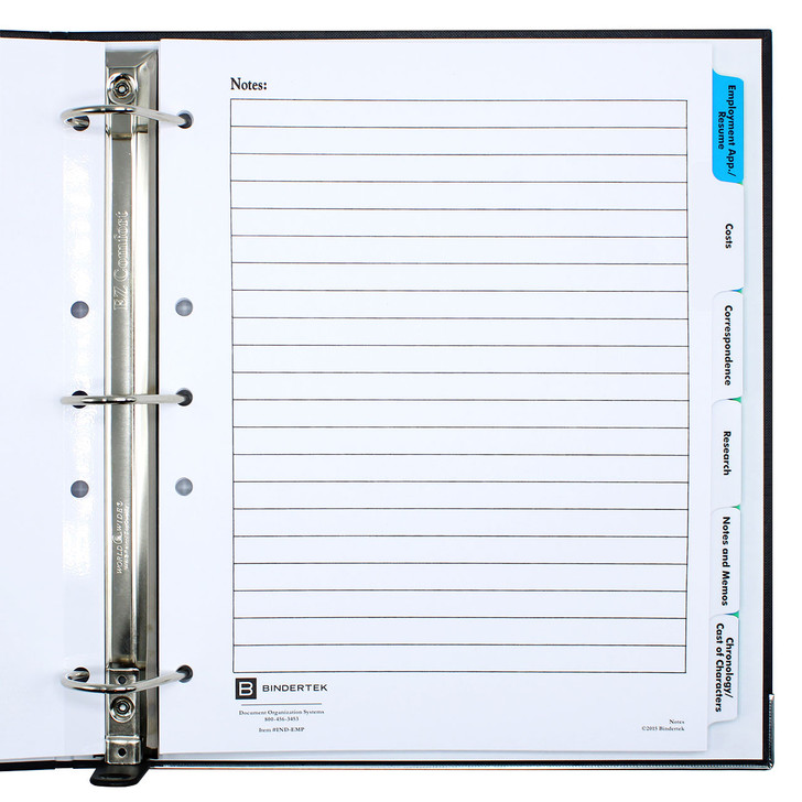Employment Law Index Tab Dividers - Notes