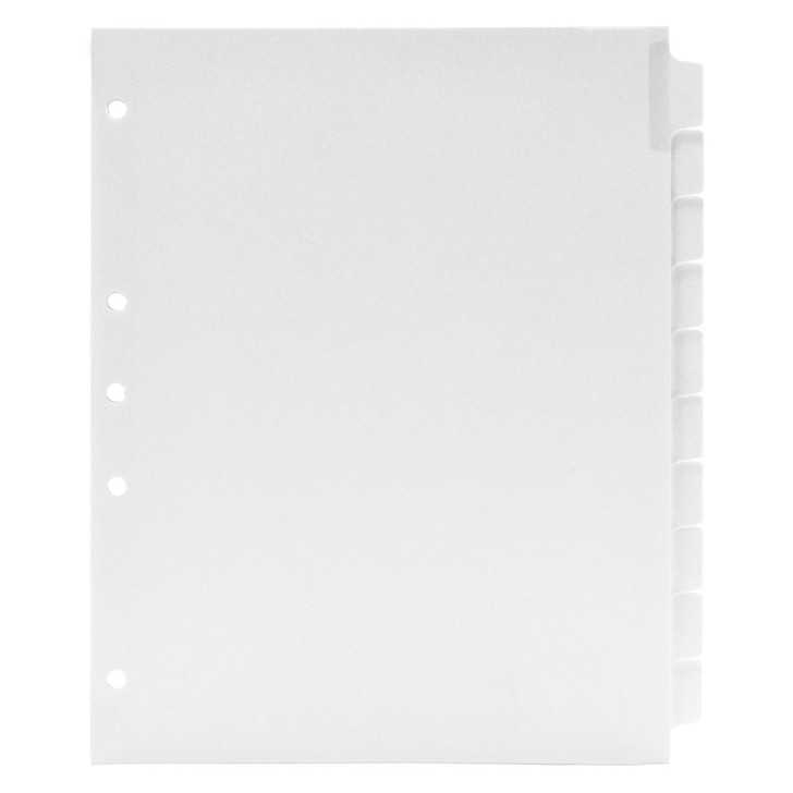 10 Pack A4 Ring Binder Folder File 10 Part Colour Index Dividers