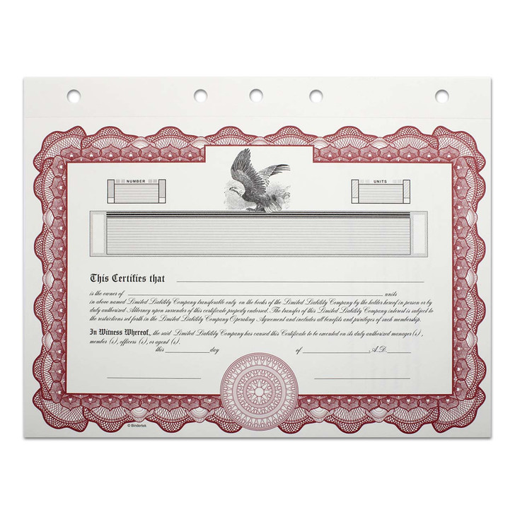 Customizable LLC Stock Certificates