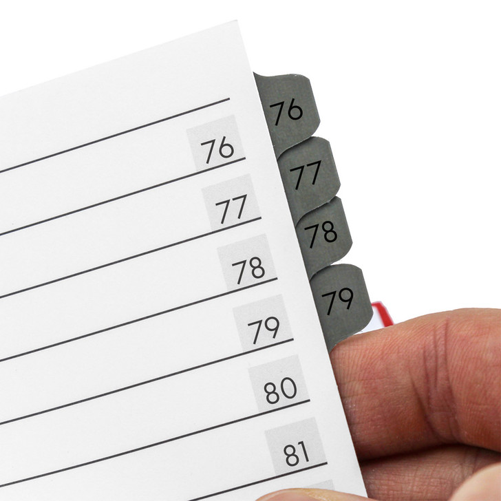 Numeric Index Tab Dividers, 76-100 Tab Set, Close-Up