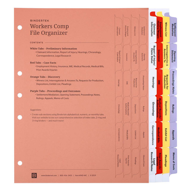 Workers Compensation Index Tab Dividers