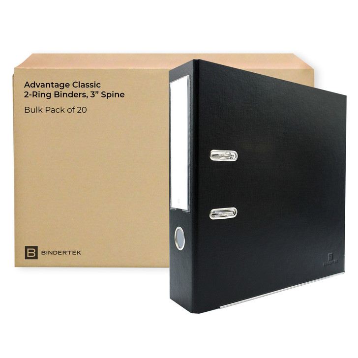 Advantage Classic 2-Ring Binders, 3" Spine, Bulk Pack of 20