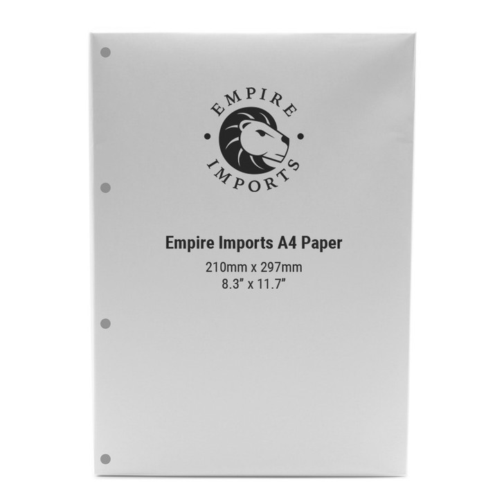 Empire Imports 20 lb. 4-Hole Punched Paper, A4 Size, 500 Sheets Per Ream