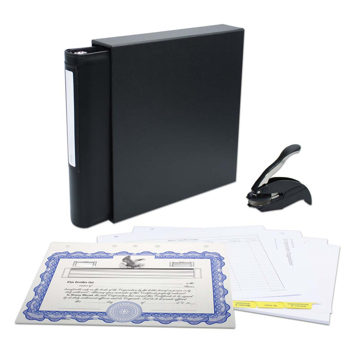 Corporate Kit with Seal, 3-Ring Executive Leather Binder
