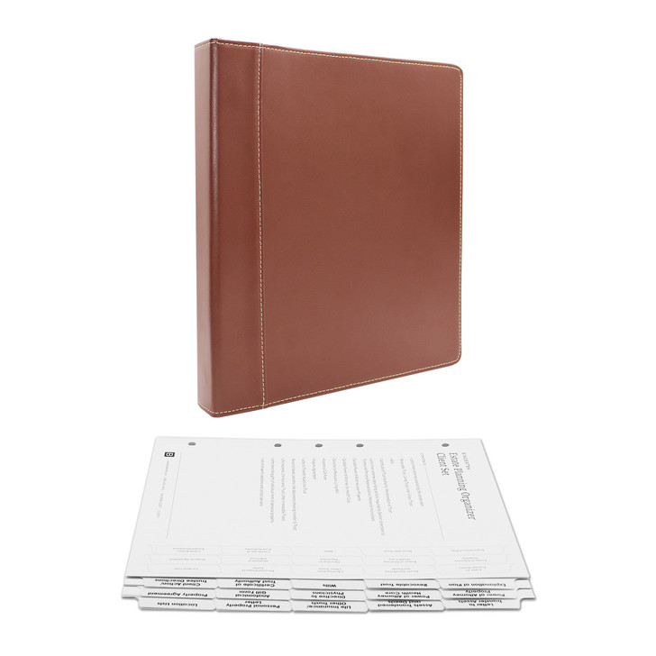 Estate Planning Client Kit, Stitched Faux Leather 3-Ring Binder