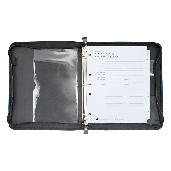 LLC Kit, 3-Ring Zippered Faux Leather Binder, in Binder