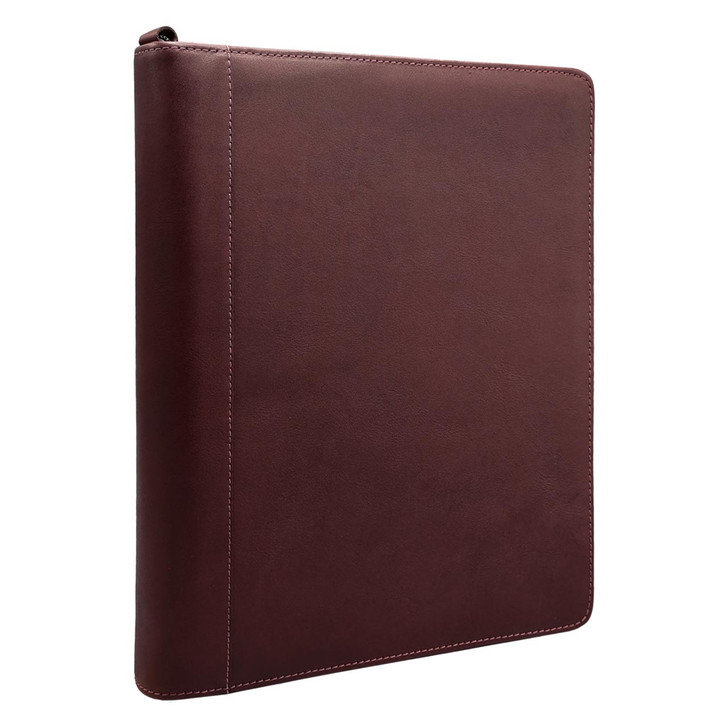 Premium Leather 3-Ring Zippered Binder