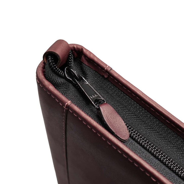 Premium Leather 3-Ring Zippered Binder Close Up