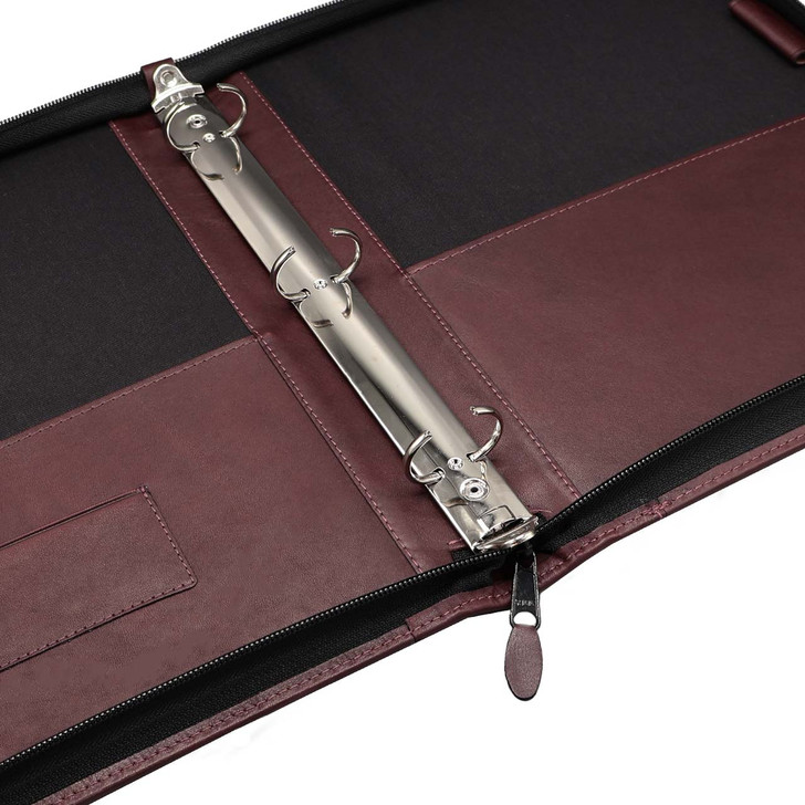 Premium Leather 3-Ring Zippered Binder Rings