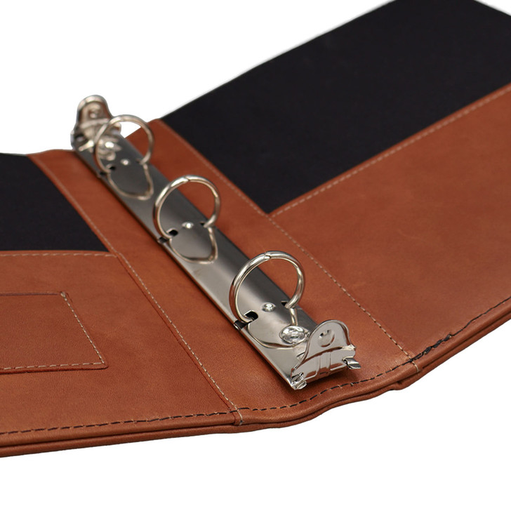 Premium Leather 3-Ring Junior Zippered Binder, Rings