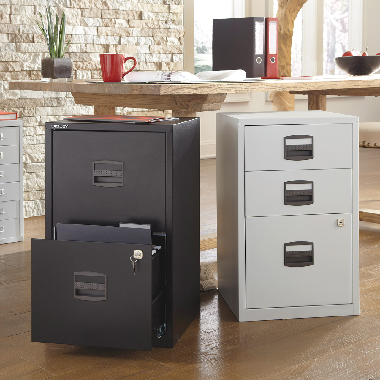 Bisley 3-Drawer Steel Home File Cabinet - Bindertek