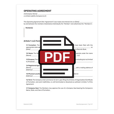 llc agreement template pdf