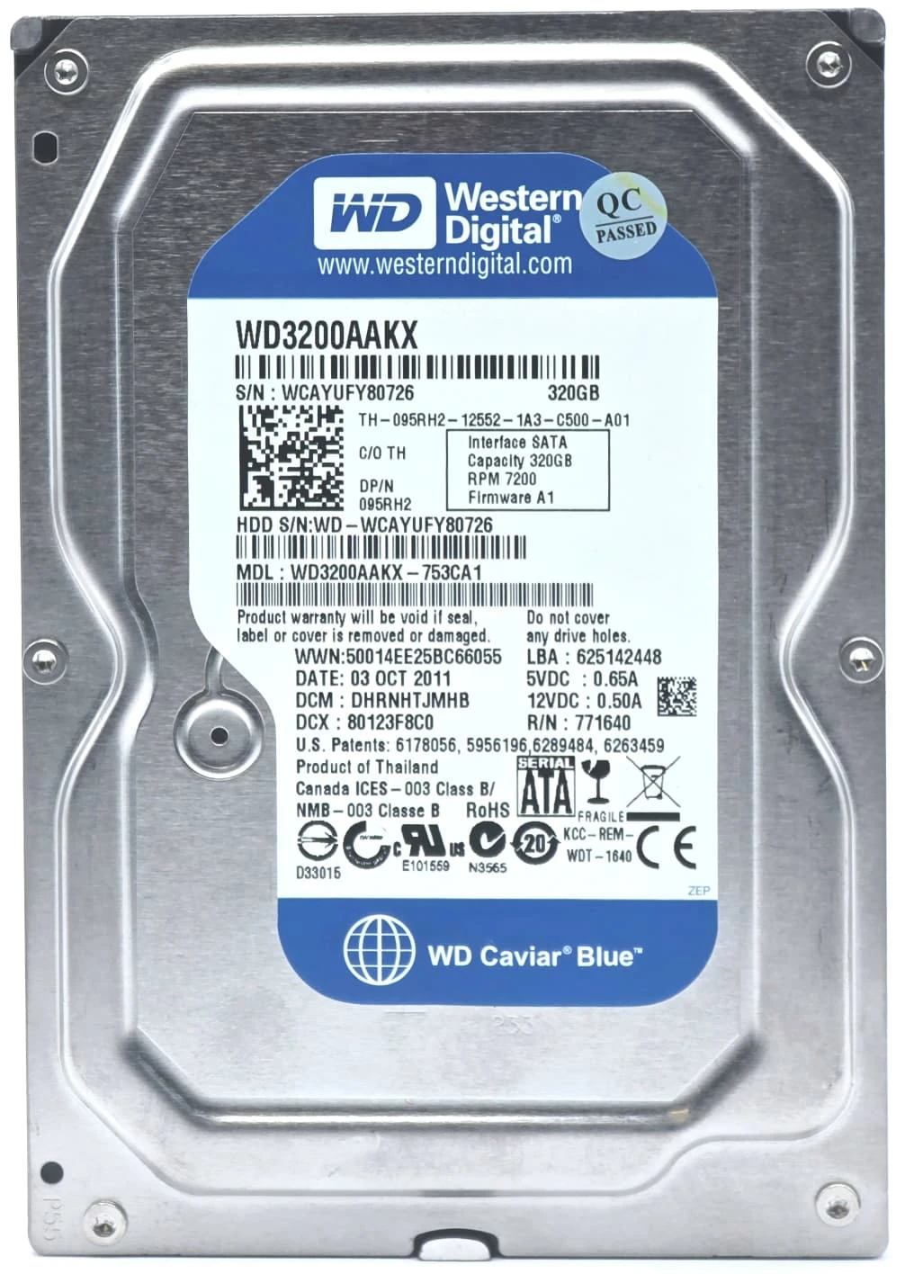 Western Digital WD3200AAKX - 320 GB 7.2K RPM 16 MB Cache SATA 6 Gb