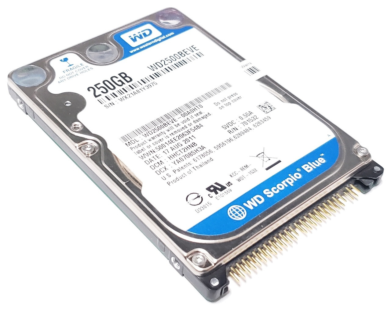 Western Digital WD2500BEVE-00WZT0 - 250GB 5.4K RPM IDE 2.5