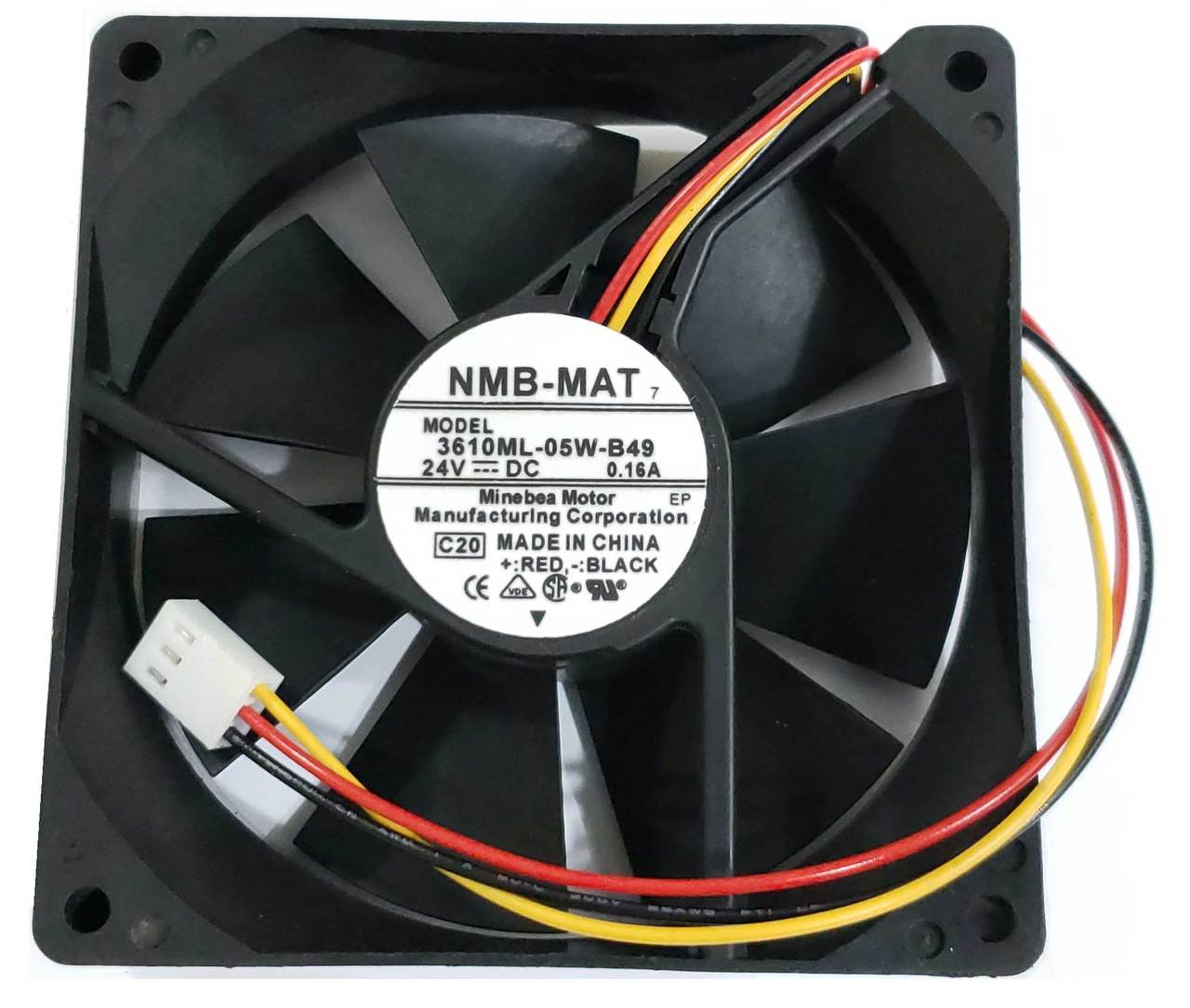 NMB 3610ML-05W-B49 - 24V 0.16A 3-Pin 90x90x25mm Cooling Fan