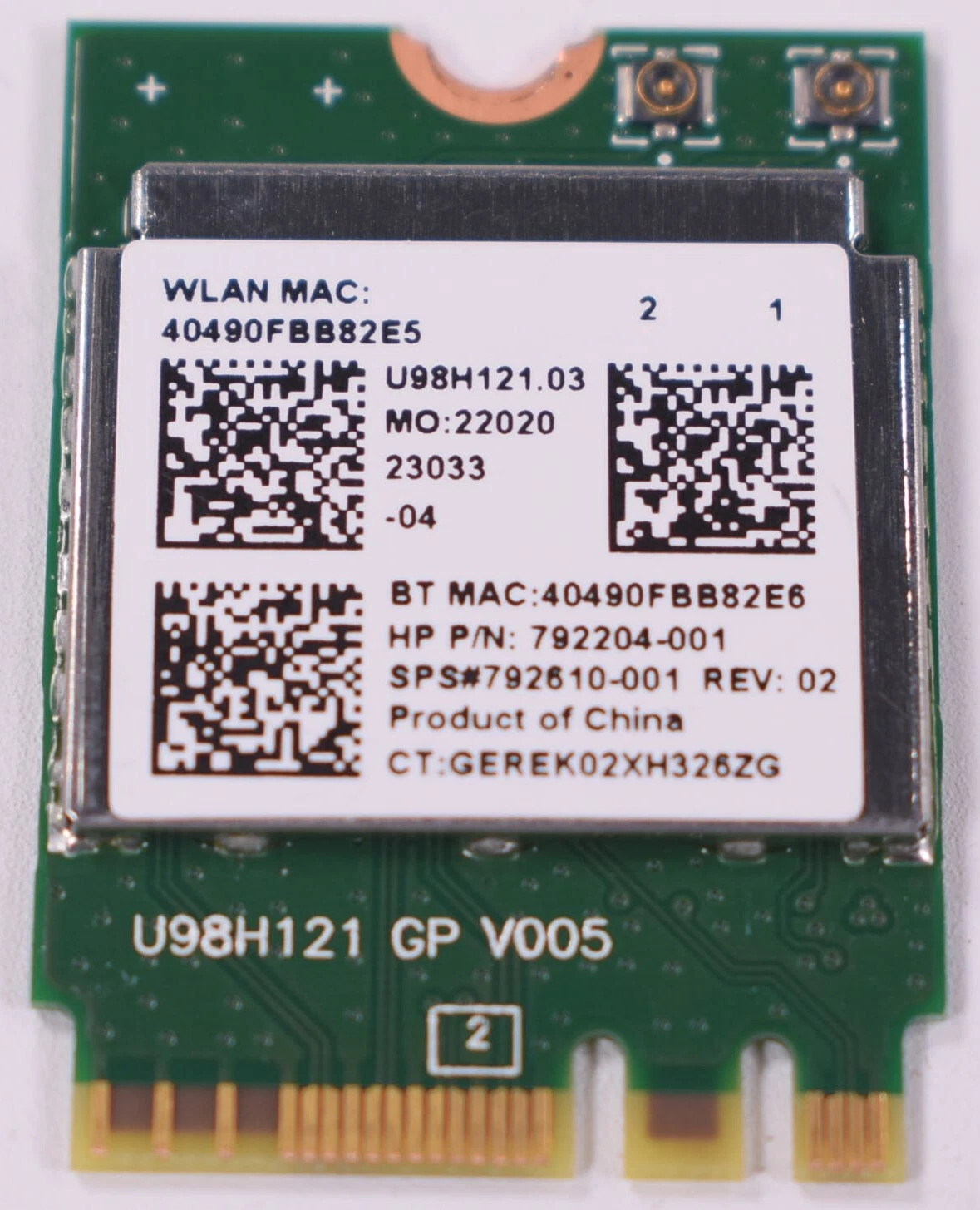 HP 792610-005 - Realtek RTL8723BE 802.11b/g/n 1x1 Wi-Fi and