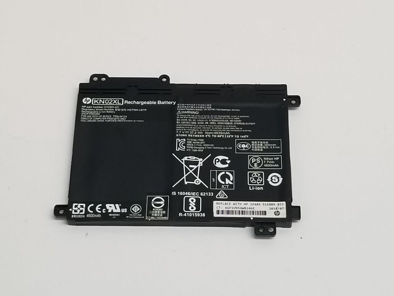 HP 916809-855 - ASSY-BATT 2C 37Whr 4.8Ah LI KN02037XL-PR