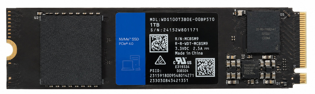 Western Digital WDS100T3X0C-00SJG0 - 1TB M.2 2280 NGFF PCIe NVMe