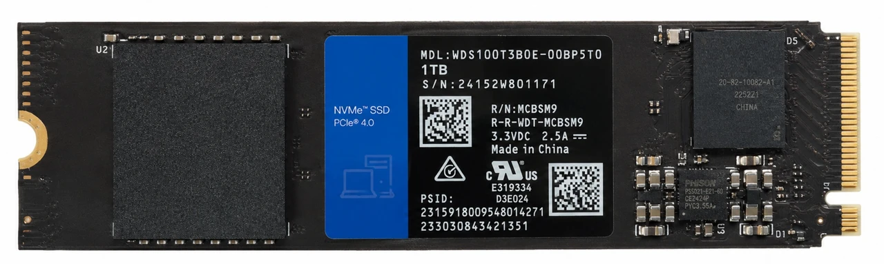 WDS100T2B0C-00PXH0 - 1TB M.2 2280 NGFF PCIe NVMe Gen3x4 Solid