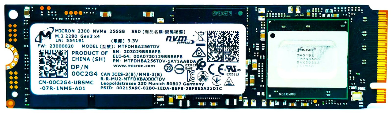 ②-W736-Micron NVMe 256GB SSD 4点 KIOXIA 256GB NVMe PCIE SSD M.2 2230 Card Hard Drive 4HX2W