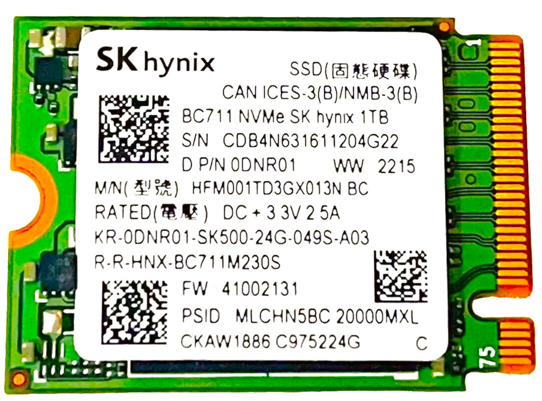 Hynix HFM1TD3GX013N - 1TB PCIe NVMe M.2 2230 Gen4x4 Solid State