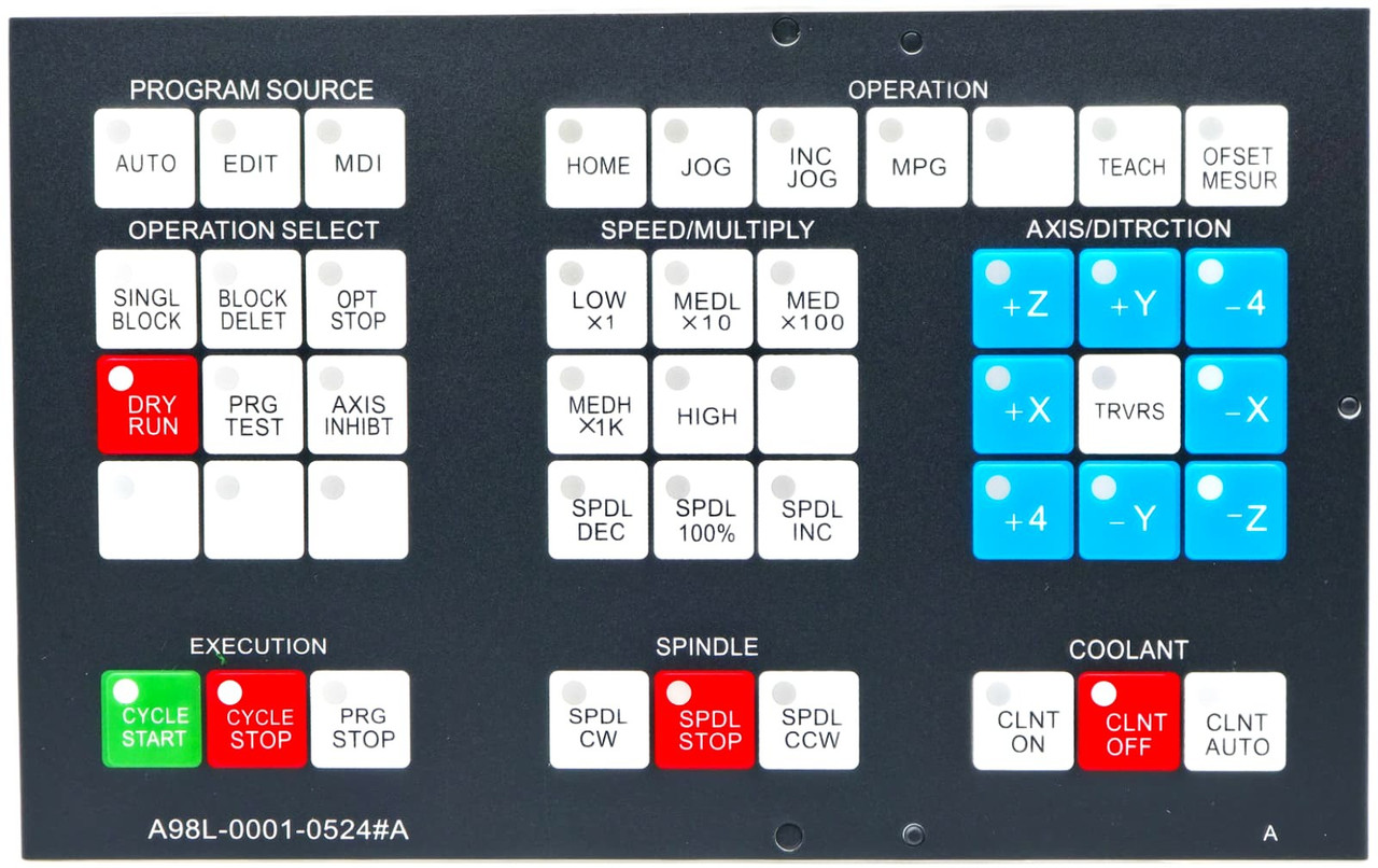A98L-0001-0524#A - Membrane Operator Keypad Keysheet for Fanuc