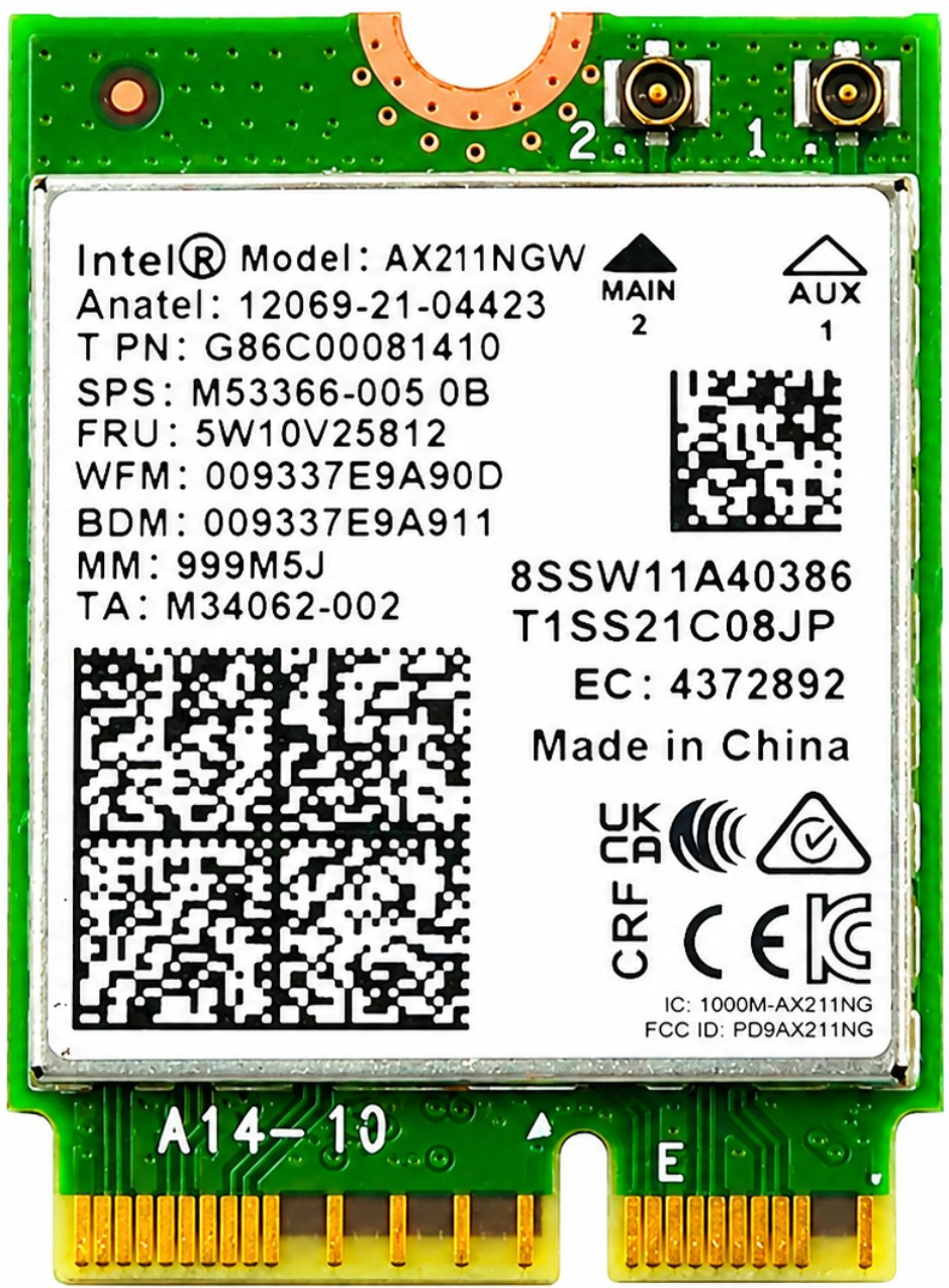 M53363-001 - Intel AX211NGW Wi-Fi 6E Bluetooth 5.3 Wireless Card