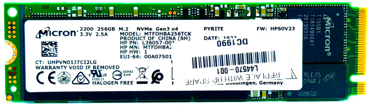 HP L85354-002 - 256GB NVMe PCIe Gen3 x4 M.2 2280 SSD for Latitude
