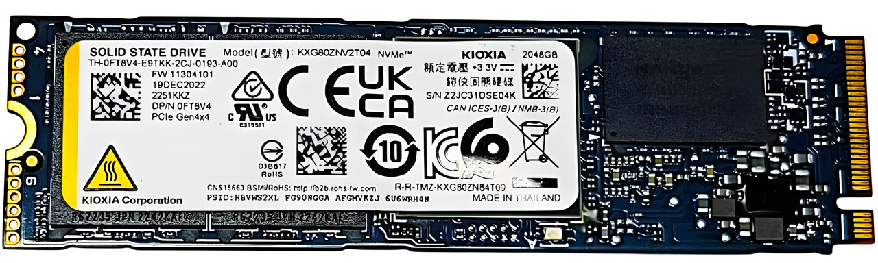 FT8V4 - 2TB NVMe PCIe Gen4 x4 G4 M.2 2280 Solid State Drive (SSD 