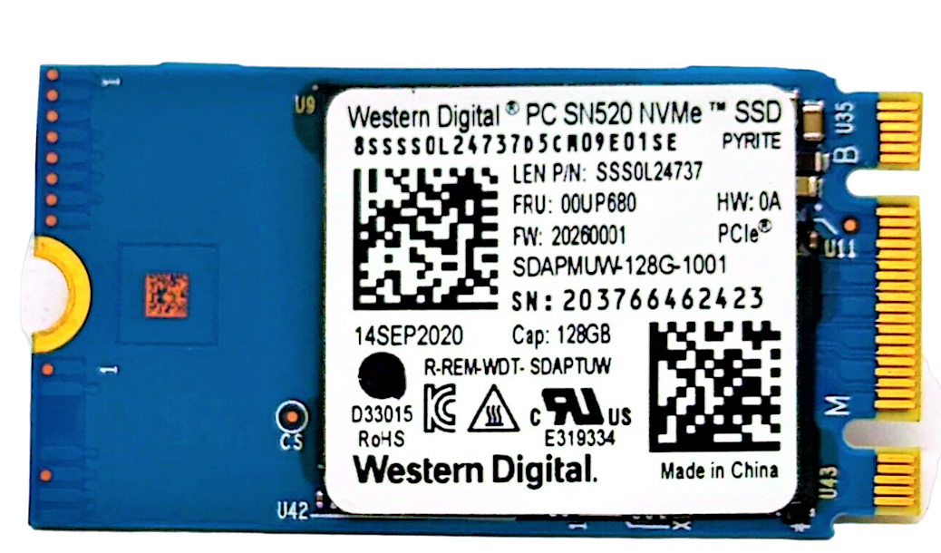 00UP680 - 128GB PCIe NVMe 2242 Solid State SSD Drive